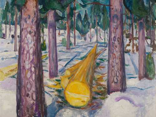 Edvard Munch: The Yellow Log. Oil on canvas, 1912. Photo © Munchmuseet