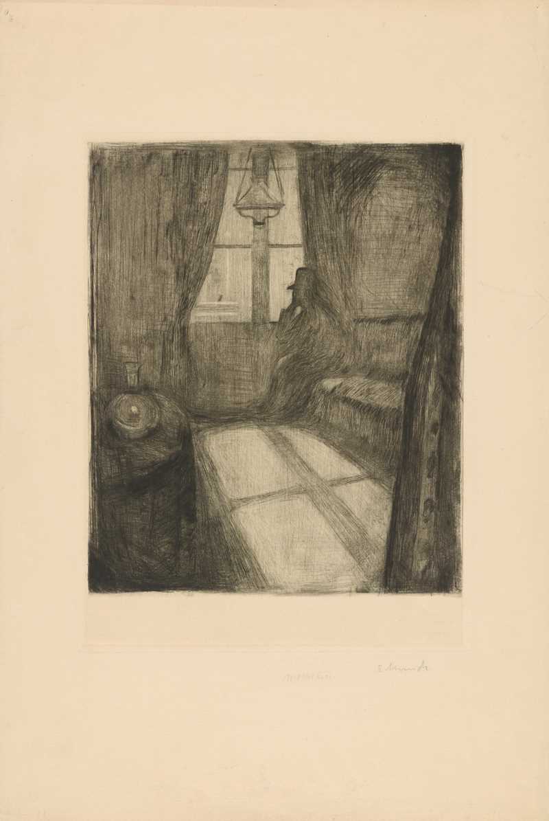 Edvard Munch: Måneskinn. Natt i Saint-Cloud. Radering, 1895. Foto © Munchmuseet