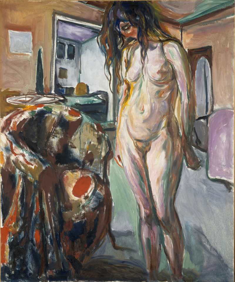 Edvard Munch: Modell ved kurvstolen. Olje på lerret, 1919-21. Foto © Munchmuseet