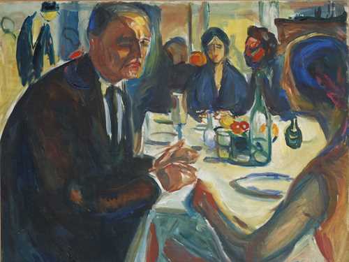 Edvard Munch: Self-Portrait at the Wedding Table. Oil on canvas, 1925–26. Photo © Munchmuseet