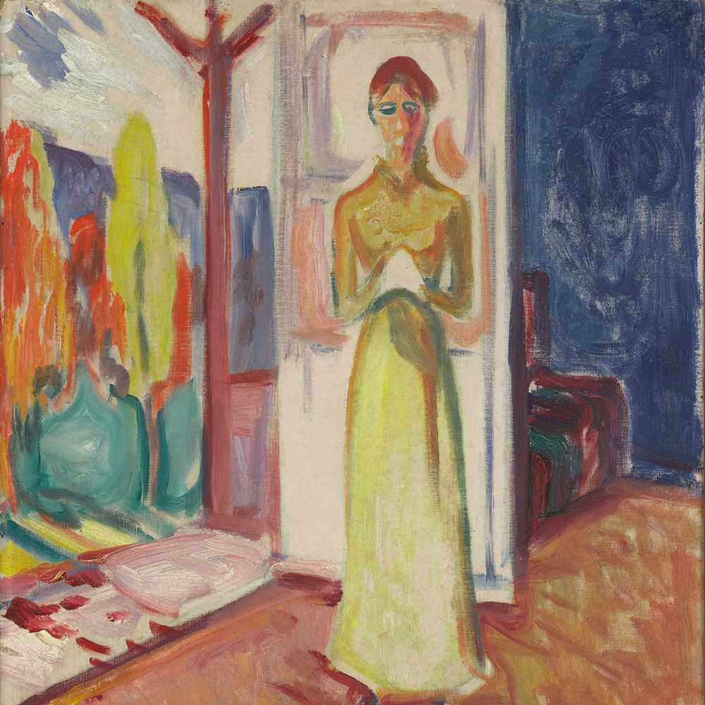 Edvard Munch: Woman Standing in the Doorway. Oil on cardboard, 1906–07. Photo © Munchmuseet