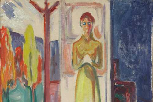 Edvard Munch: Woman Standing in the Doorway. Oil on cardboard, 1906–07. Photo © Munchmuseet